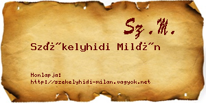 Székelyhidi Milán névjegykártya